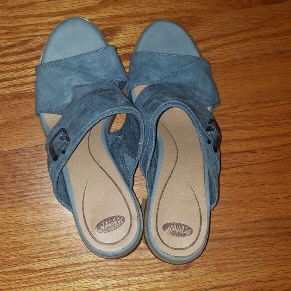 Dr Scholls blue textile heels - Picture 4 of 8